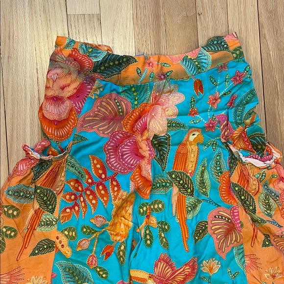 FARM Rio Tropical Floral Wide-Leg Pants - Teal and Orange - Picture 10 of 10